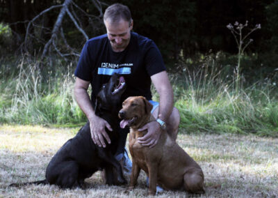 Markus Jäger mit seinem Labrador, Labrador vom Spessartbogen, Steinau